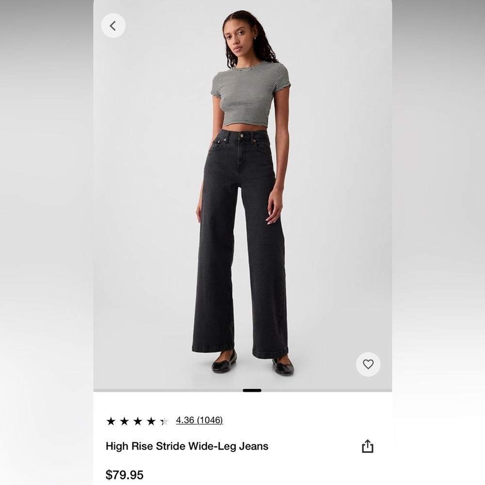 Gap High Rise Stride Wide Leg Jeans
